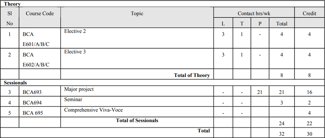BCA - Electives for semesters 5 and 6 
